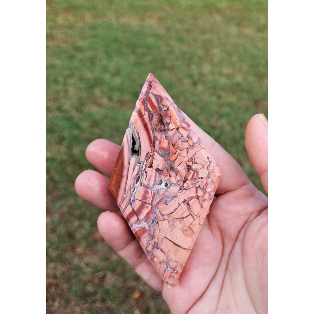 pink agate diamond 3 in - Picture 2 of 2